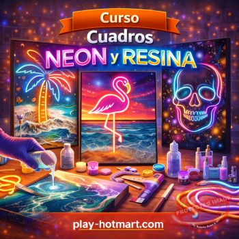 Crea Cuadros Neon y Resina